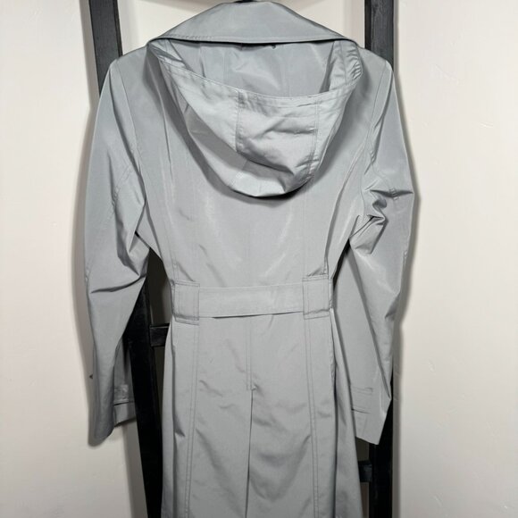 Calvin Klein Gray Trench Coat with Pink Lining – Belted Classic - Picture 7 of 9
